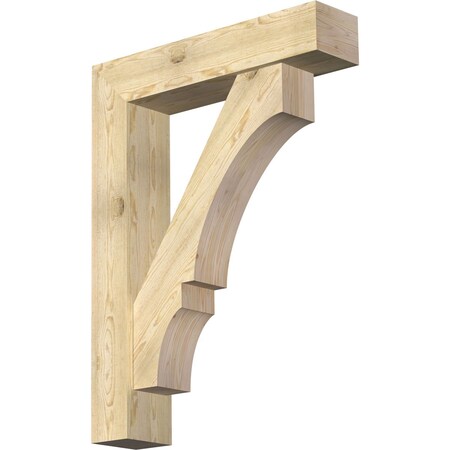 Ekena Millwork Balboa Block Rough Sawn Bracket w/ Offset Brace, Douglas Fir, 8"W x 36"D x 48"H BKT0806X36X48BOA05RDF